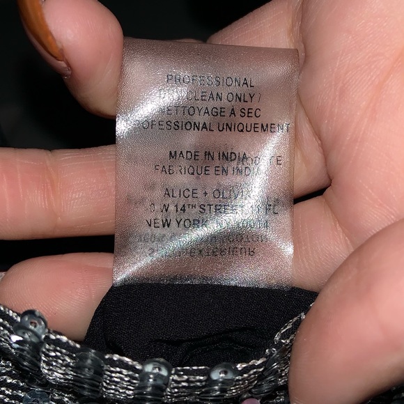 Alice & Olivia Silver Dot Sequined Shift Dress—NWT - Picture 15 of 15